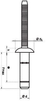 Заклепка усиленная PREMIUM-LOCK алюминиевая стандартный бортик